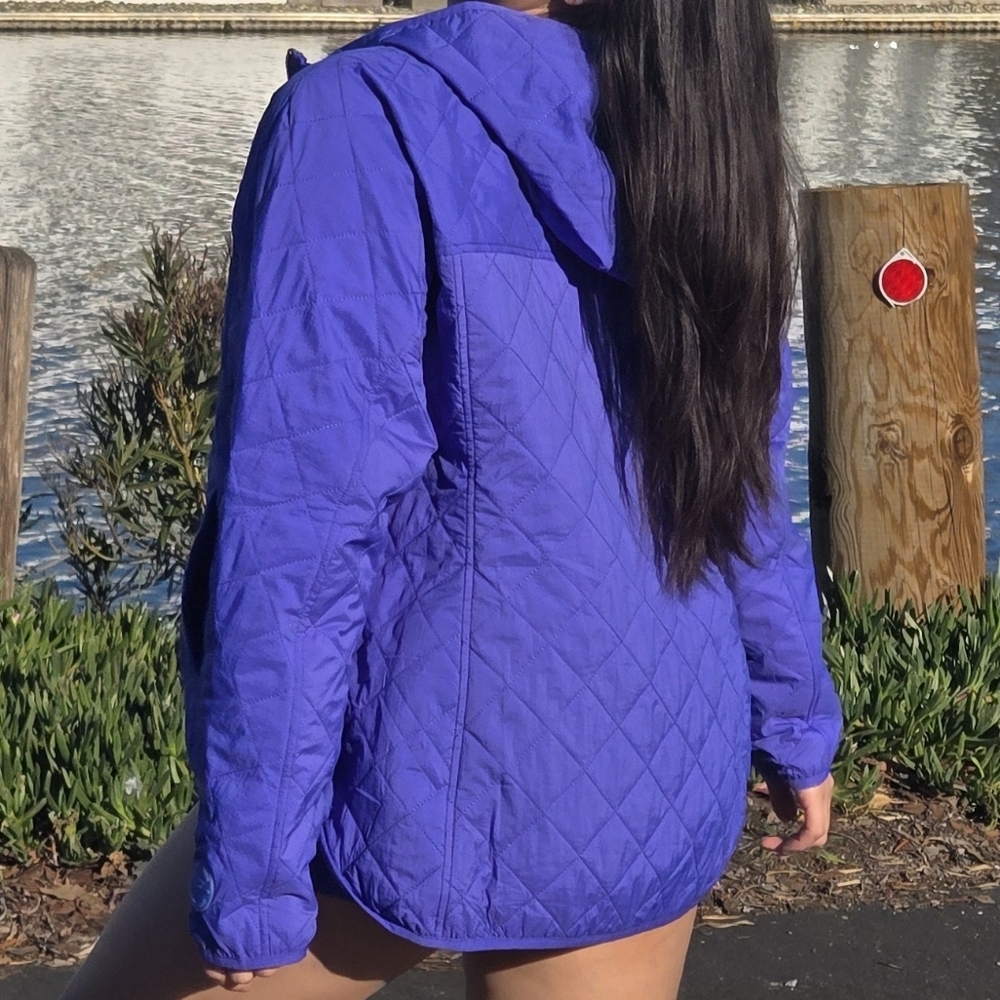 Fabletics Vibrant Purple Puffer Jacket + Shorts Set - Picture 2 of 7